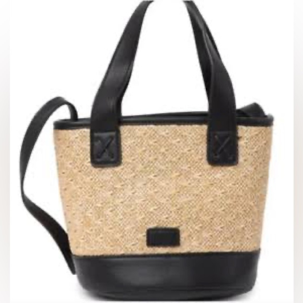 Co-lab woven small round shoulder bag